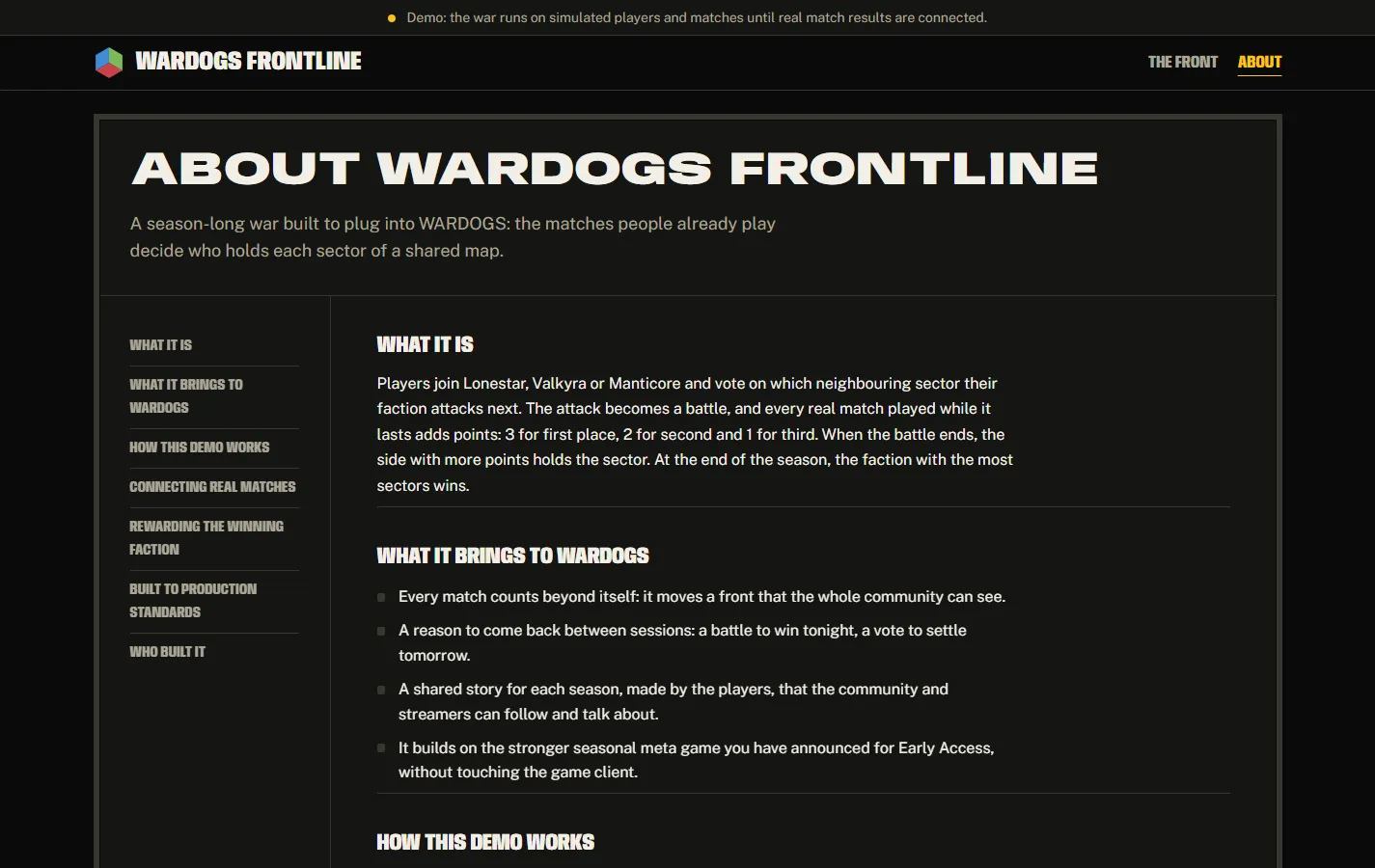 Wardogs Frontline: About the project